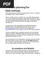 Financial Planning For SaaS Startups