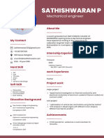 Pink Simple Profile Resume