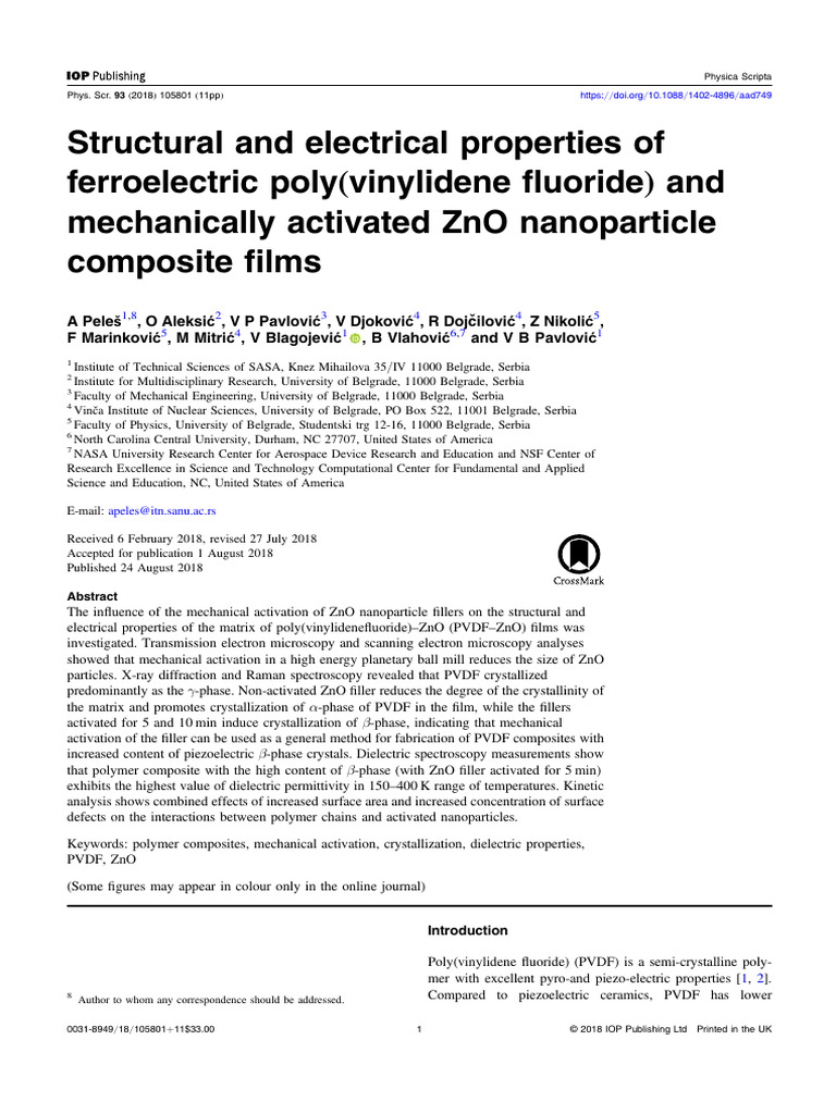 Structural and Electrical Properties of Ferroelect | PDF | Dielectric ...