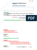 Trace Écrite - 6ème - Séquence 8 - Multiplications - A Projeter