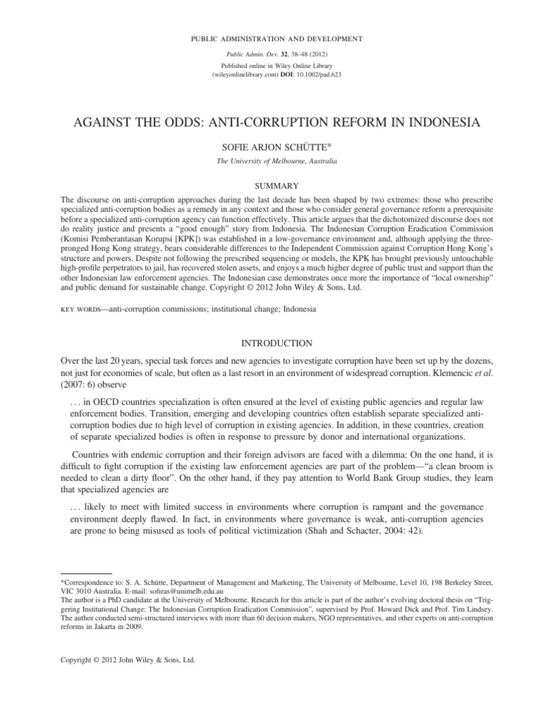Againts The Odds Anti Corruption Reform In Indonesia Compressed 1