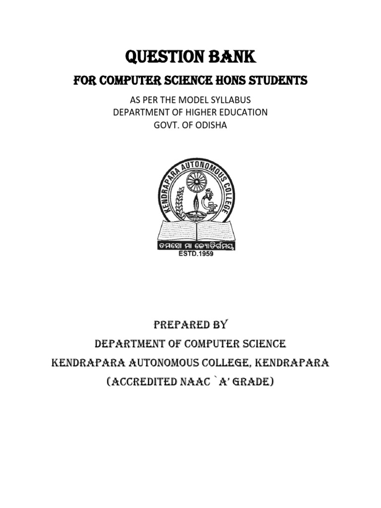 Question Bank Computer Science Pdf C Programming Language
