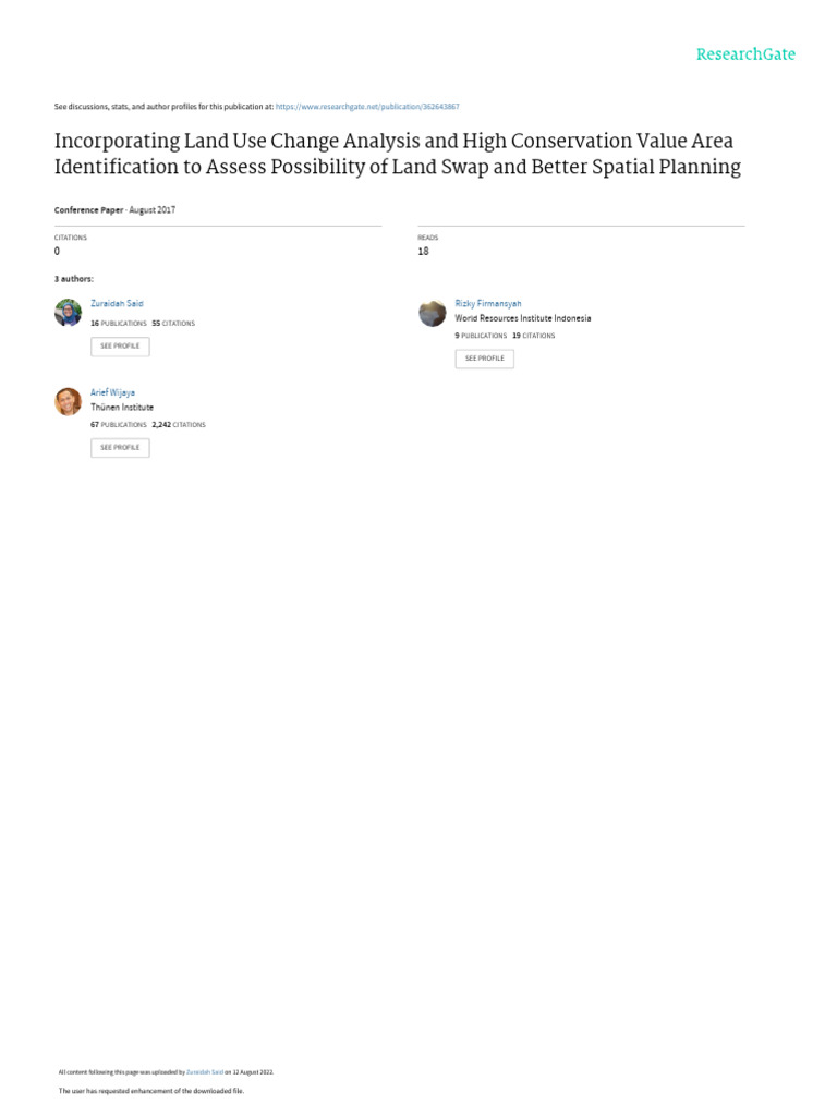 Land Use Change and Conservation Assessment | PDF | Restoration Ecology ...