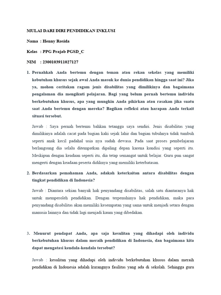 Pendidikan Inklusi di Cirebon | PDF | Karier & Perkembangan | Kesehatan ...