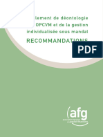 Reglement - Deontologie - RECOMMANDATIONS - 20091210 - A Jour Au 1er Janvier 2011 - 1