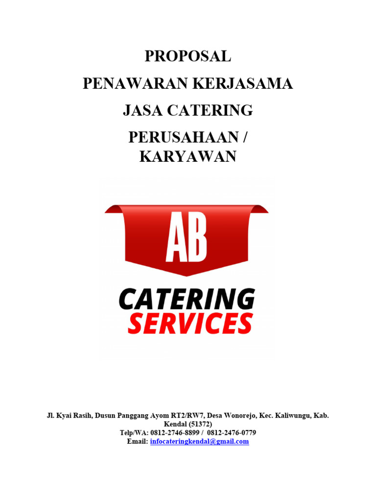 Proposal Ab Catering Pdf Memasak Makanan Anggur