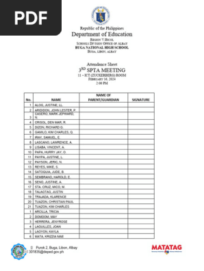 Attendance Sheet
