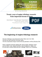 20 Yaers of Engine Tribology Reearch - Some Important Lessons To Learn
