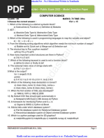 12th Computer Science EM Public Exam 2023 Model Question Paper English Medium PDF Download 1