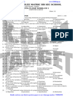 12th Computer Science One Marks Question Paper English Medium PDF Download