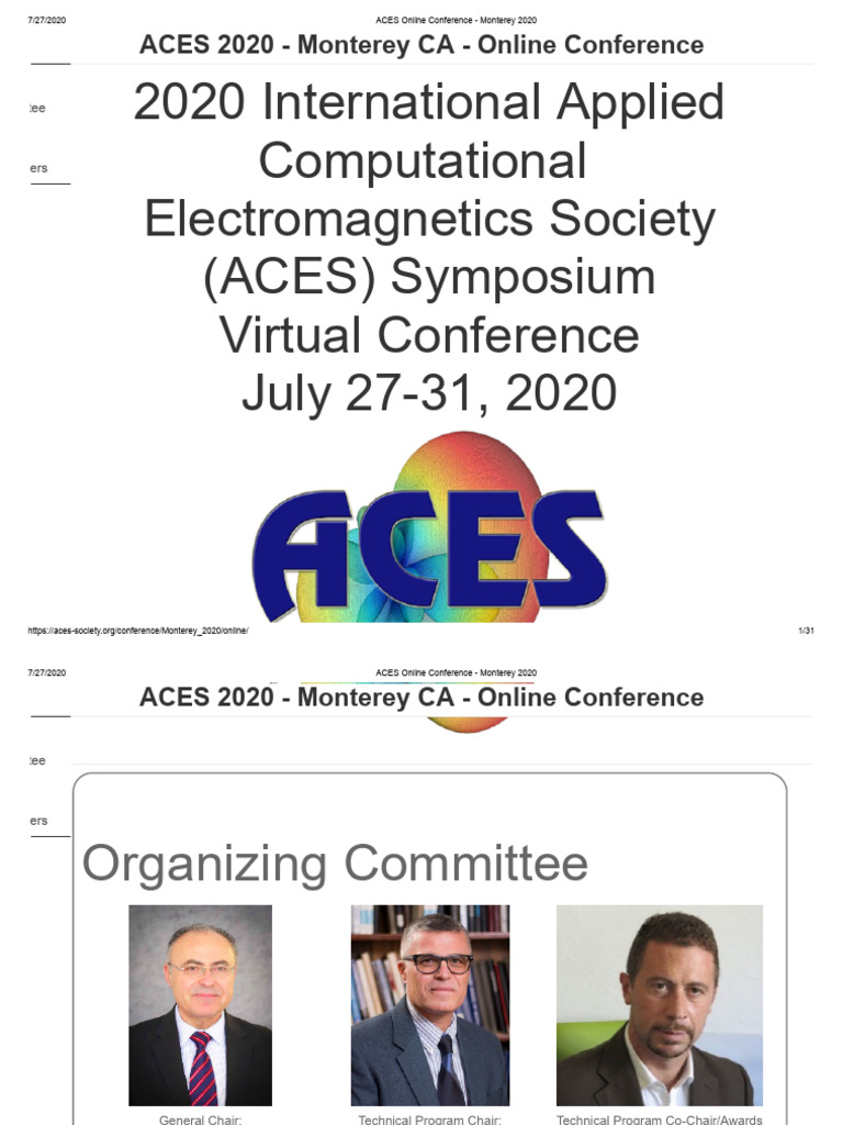 ACES Online Conference - Monterey 2020 | PDF | Antenna (Radio ...