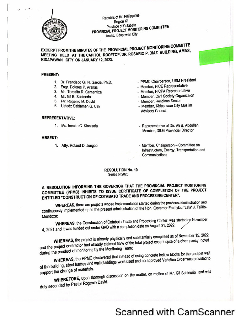 Resolution No. 9 | PDF