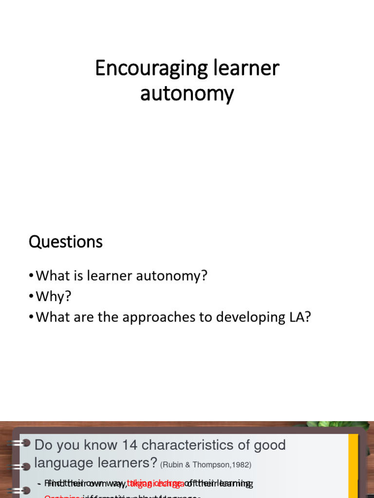 Promoting Learner Autonomy in Education | PDF