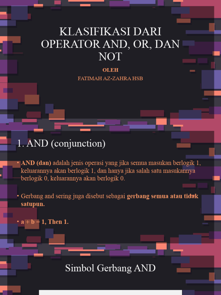 Operasi Logika: AND, OR, dan NOT | PDF | Metode & Bahan Ajar