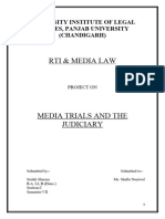 Rti & Media Law: University Institute of Legal Studies, Panjab University (Chandigarh)