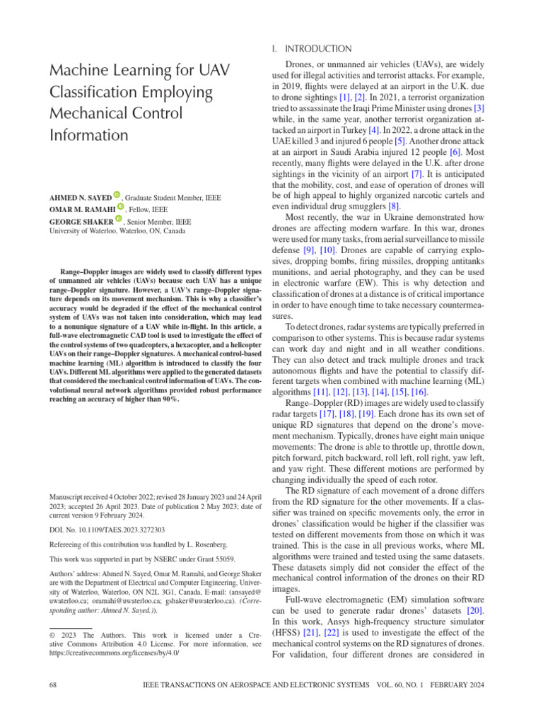 UAV Classification with ML | PDF | Quadcopter | Unmanned Aerial Vehicle