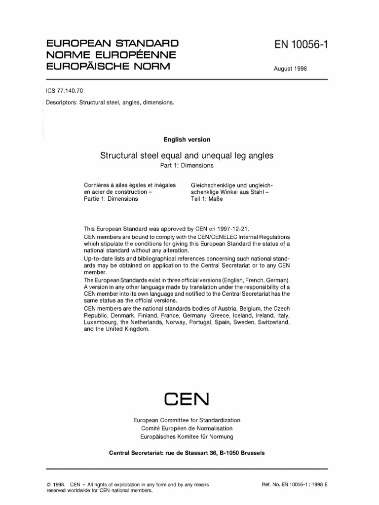 NF en 10056-1 | PDF