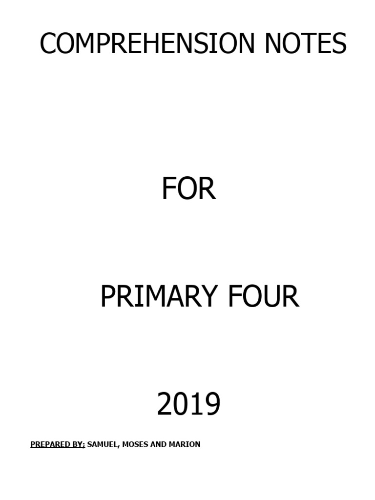 Primary 4 Comprehension Guide | PDF | Beauty