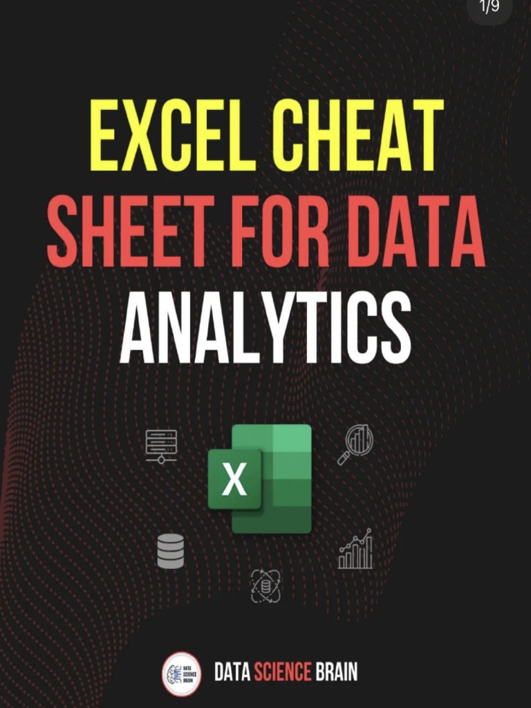 Excel Cheat Sheet For Data Analytics | PDF
