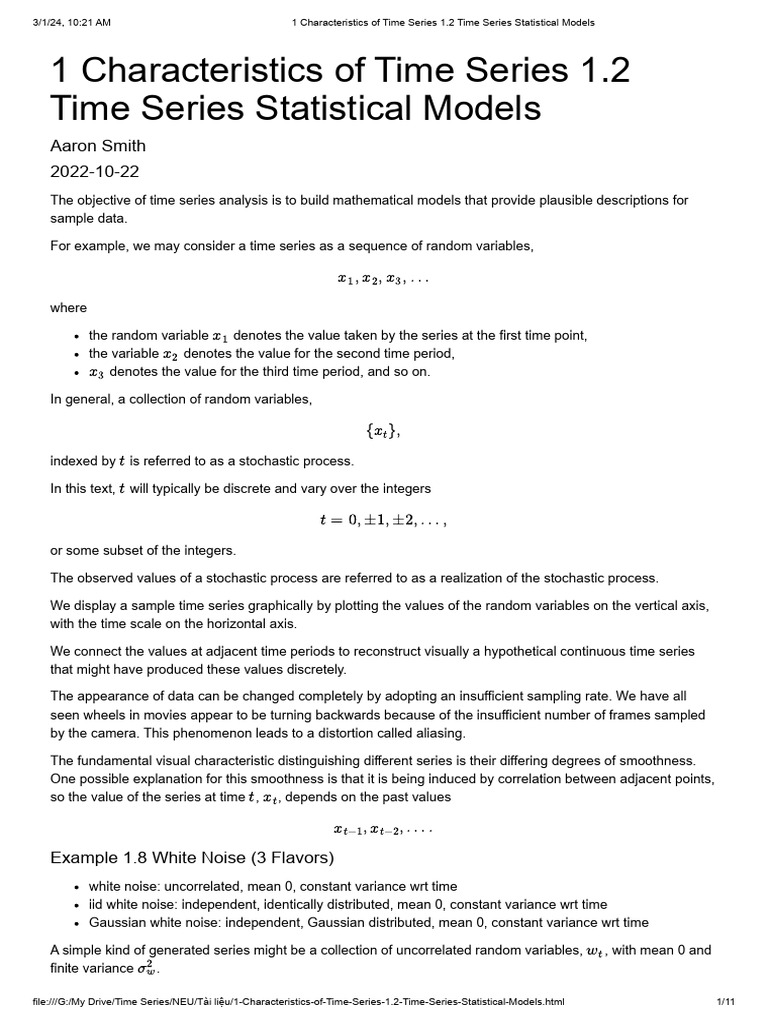 Time Series Analysis and Models | PDF | Time Series | Variance