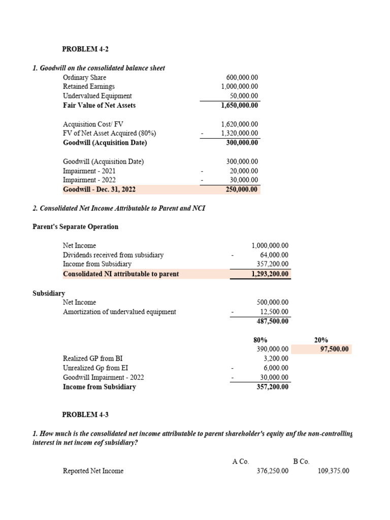Chapter 4 & 5 Abc | PDF | Goodwill (Accounting) | Book Value
