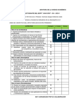 Ficha-Autoevalución de Didact. Arte para Ed. Prim I 2023-1. Carmona Quispe Katherine Ivette