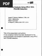 Pesticide Analysis Using HPLC With PDA/MS Detection