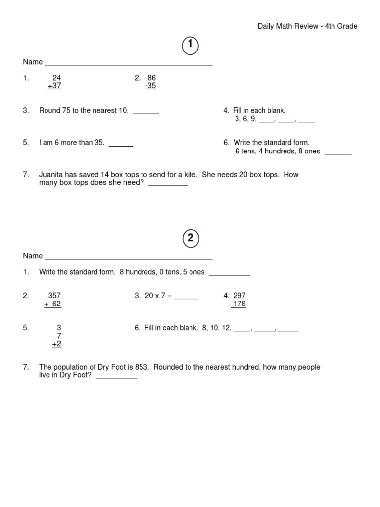 Daily maths grade 4 pdf