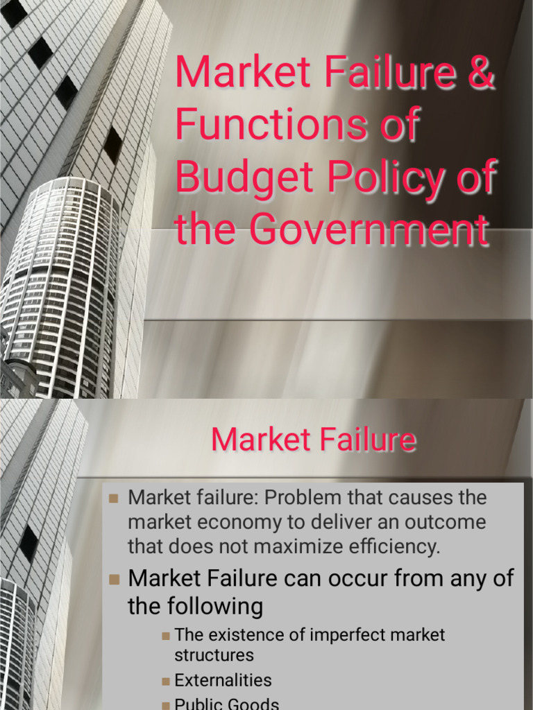 Market failure causes functions role of govt pdf taxes fiscal policy