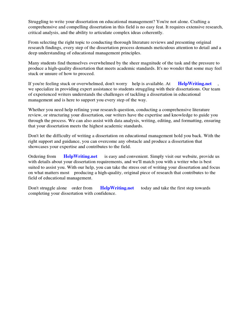 Educational Management Dissertation Topics | PDF | Thesis | Methodology