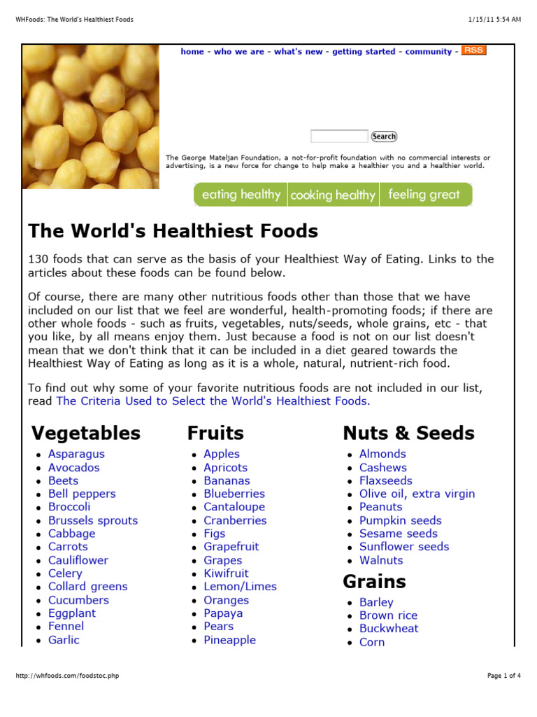 World S Healthiest Foods Ranked