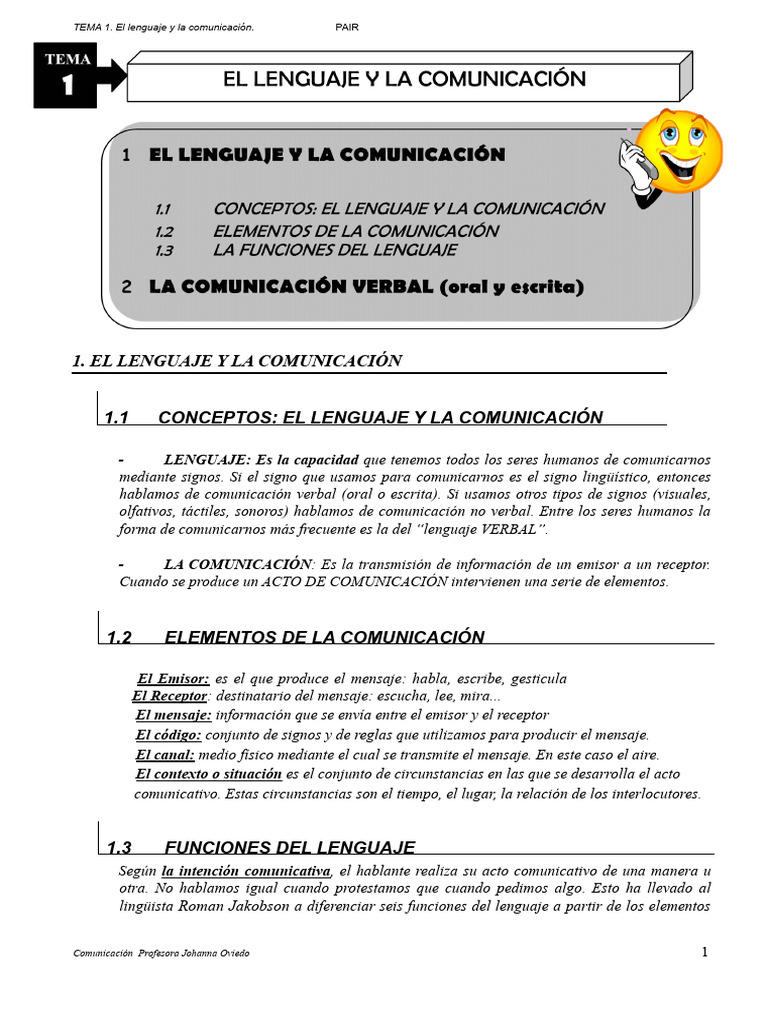 Funciones y Elementos de la Comunicación | PDF | Comunicación | Palabra