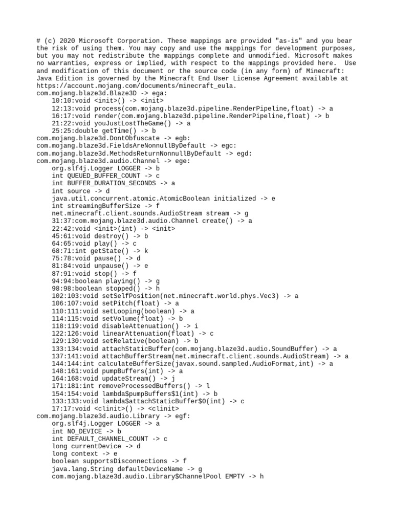 Minecraft Java Edition Audio Mappings | PDF | Anonymous Function ...