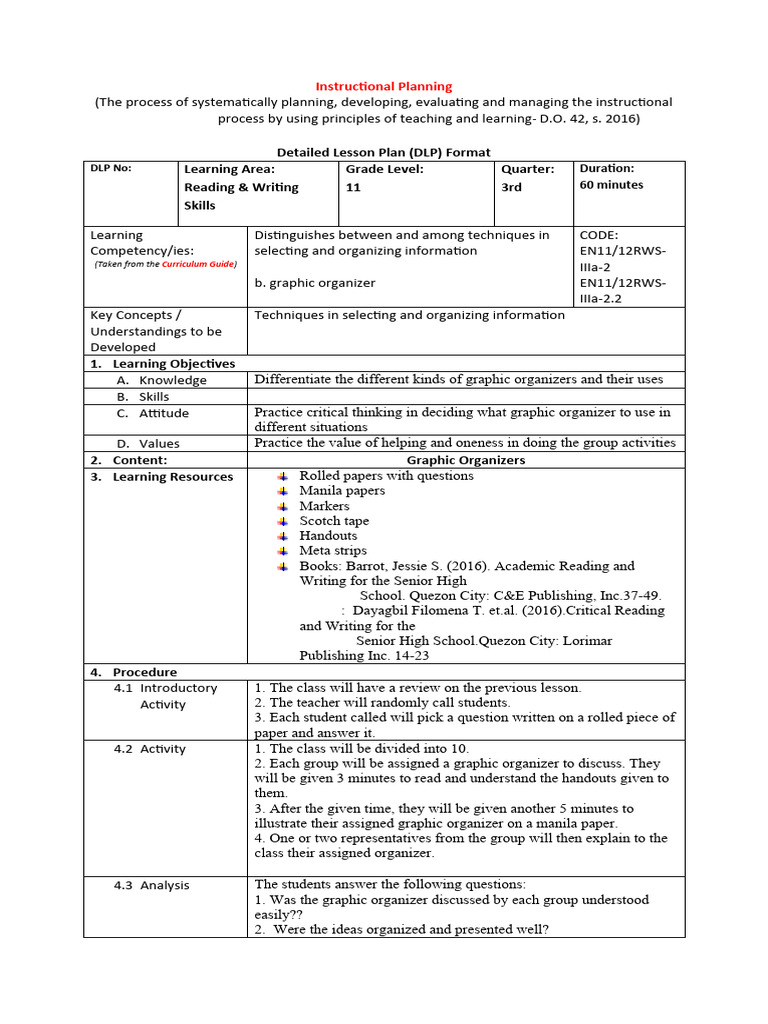 DLP Reading _ Writing LC2.2 PDF Learning Lesson Plan