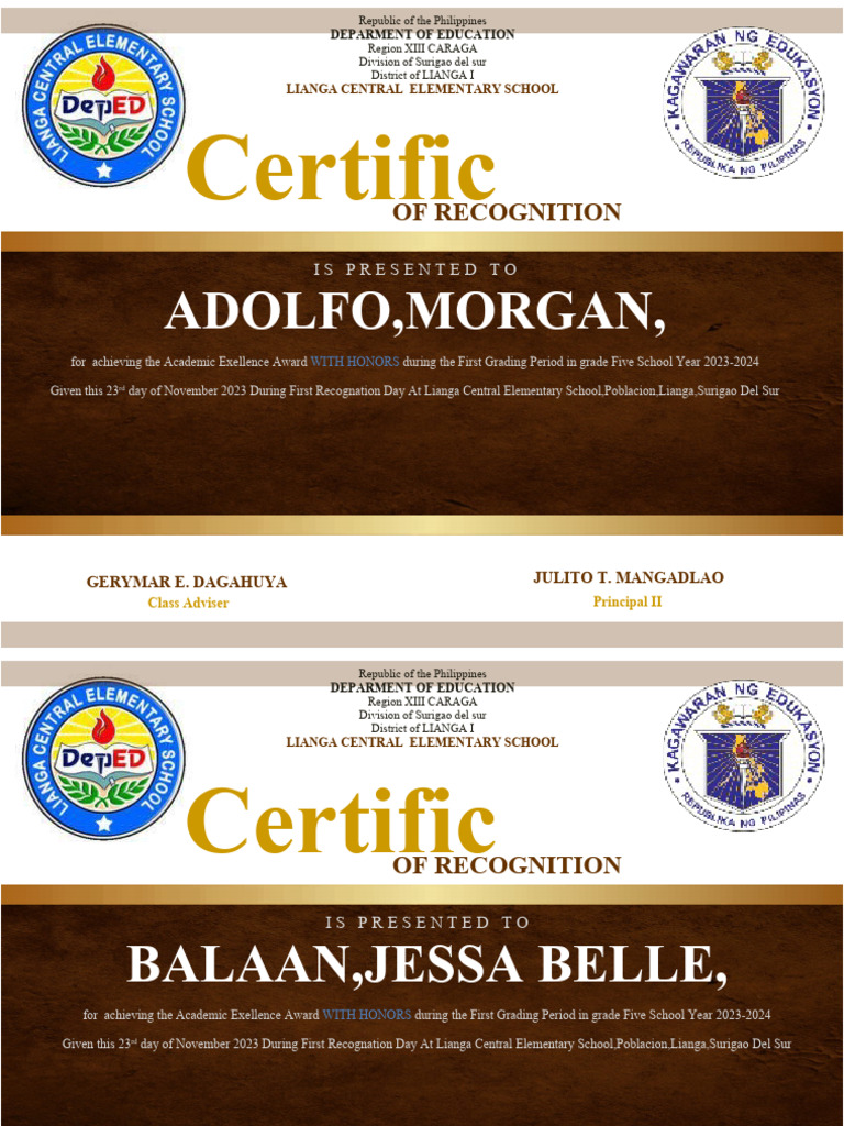 First Quarter Awards Pdf Philippines