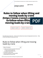 Rules To Follow When Lifting and Moving Loads by Crane