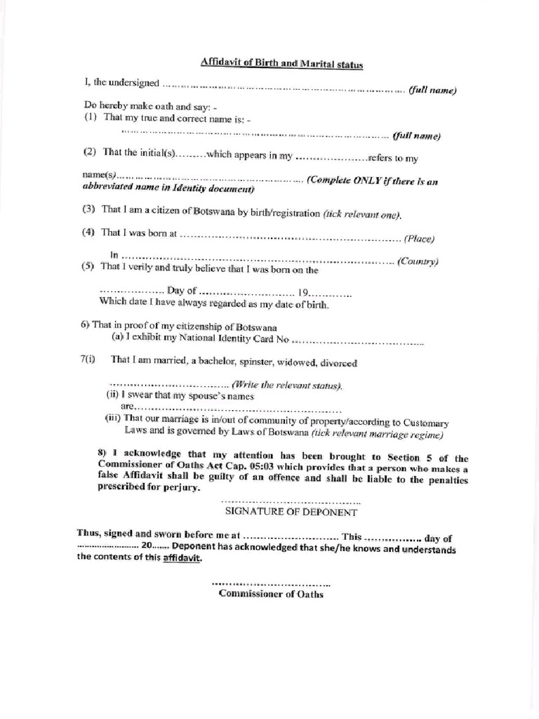 BIRTH CERTIFICATE AFFIDAVIT FORMAT PDF visual data 5