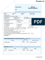 Child Care Employment Application Template TemplateLab