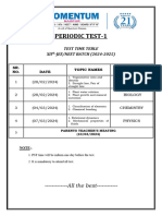 12th Jee-Neet Batch Periodic Test-1 Time Table