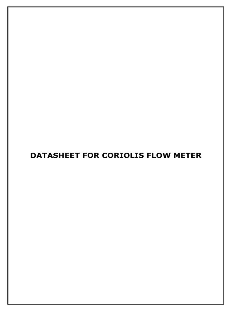 Coriolis Flow Meter Datasheet | PDF | Flow Measurement | Viscosity