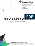 BakerTilly Tax Rates Card 
