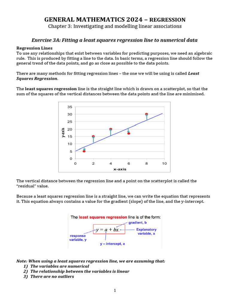 12 Gen Ch3 Least Squares Regression Notes 2024 | PDF | Linear ...