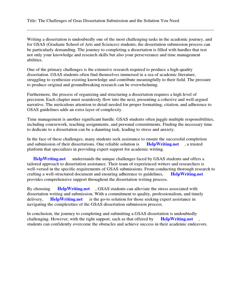 Gsas Dissertation Submission | Download Free PDF | Thesis | Risk Management