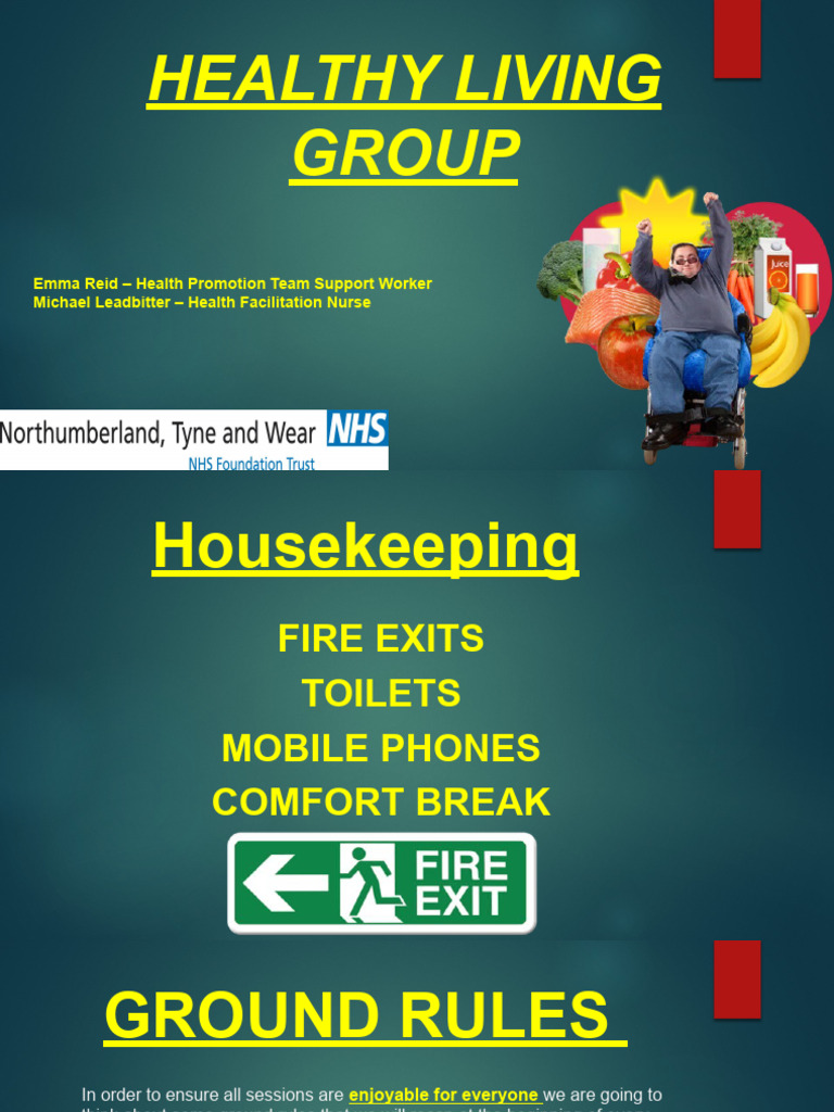 Healthy Living Group Session Session One Pdf Hygiene Hand Washing