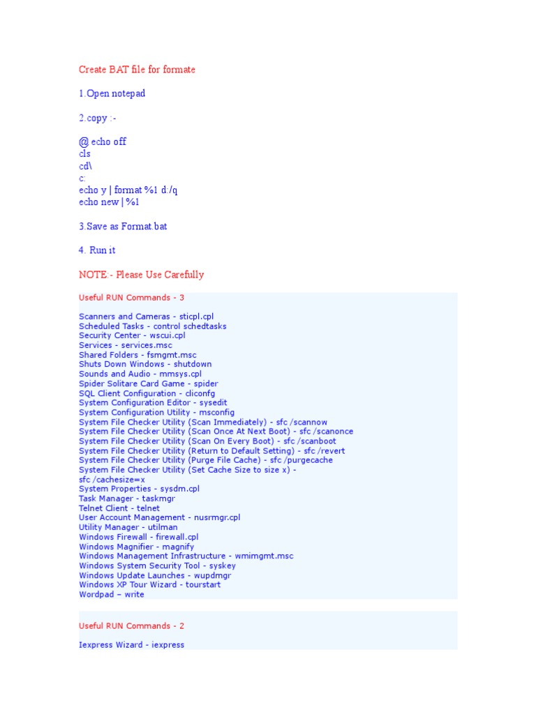 BAT File for Formatting Drives | PDF | Windows Registry | Group Policy