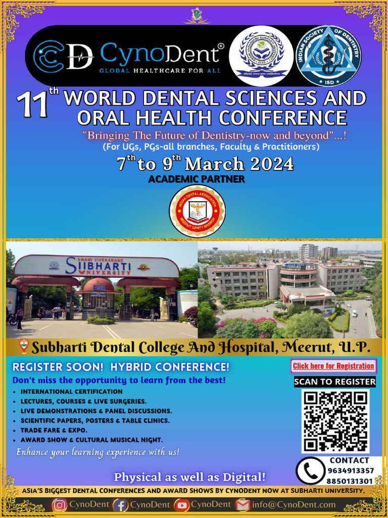 Dental Conference 11th WDSOHC 2024 PDF Dentistry Dental Degree