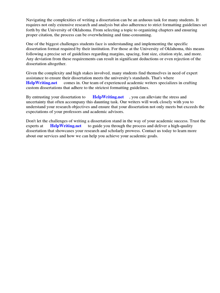 University of Oklahoma Dissertation Format | PDF | University Of Oklahoma