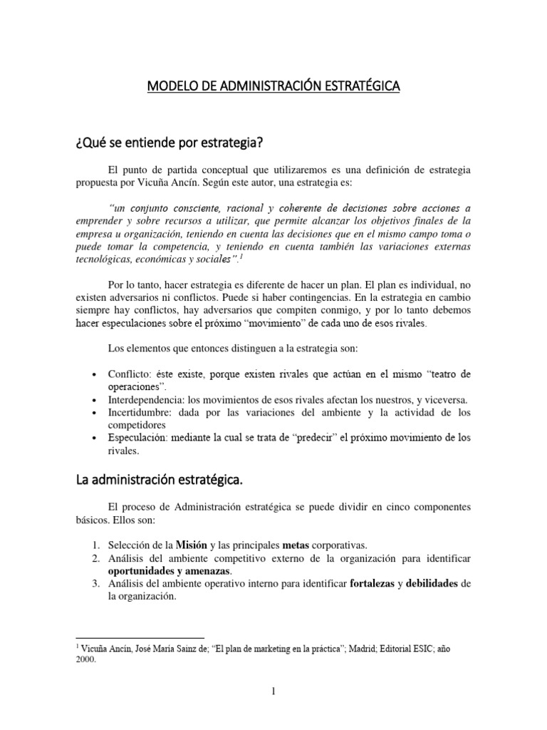 Administración Estratégica: Claves y Proceso | PDF | Business | Gestión ...