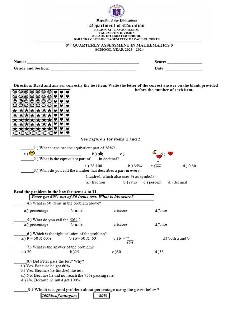Math 5 | PDF | Percentage | Mathematics