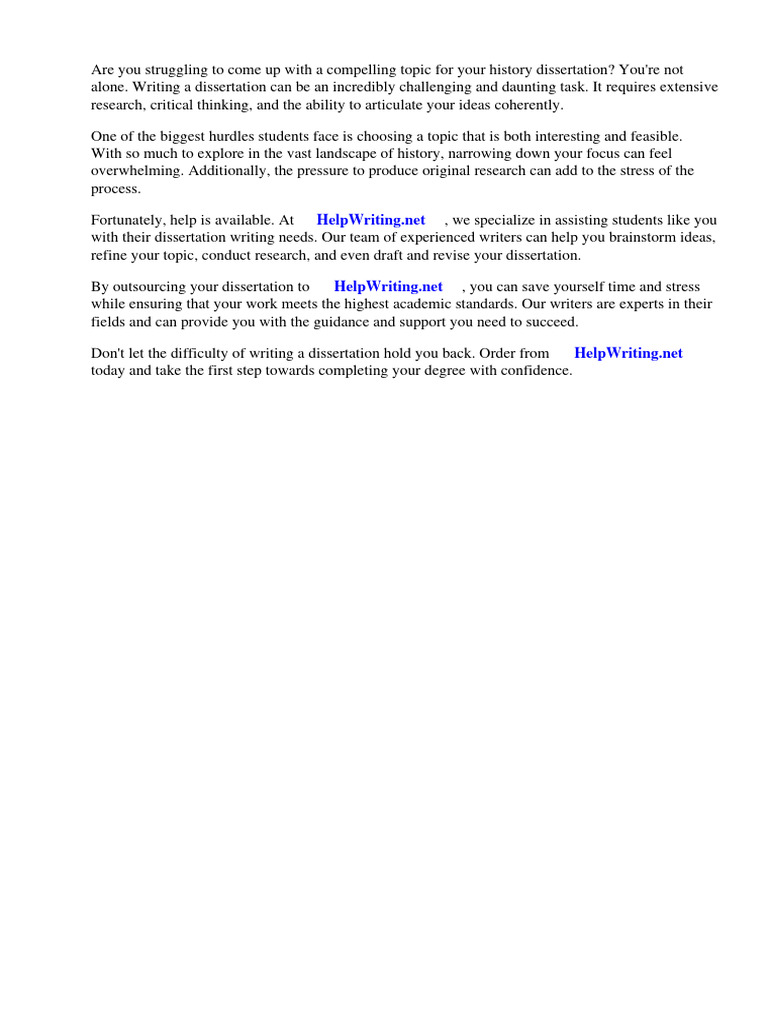History Dissertation Topic Ideas | PDF | Thesis | Plagiarism